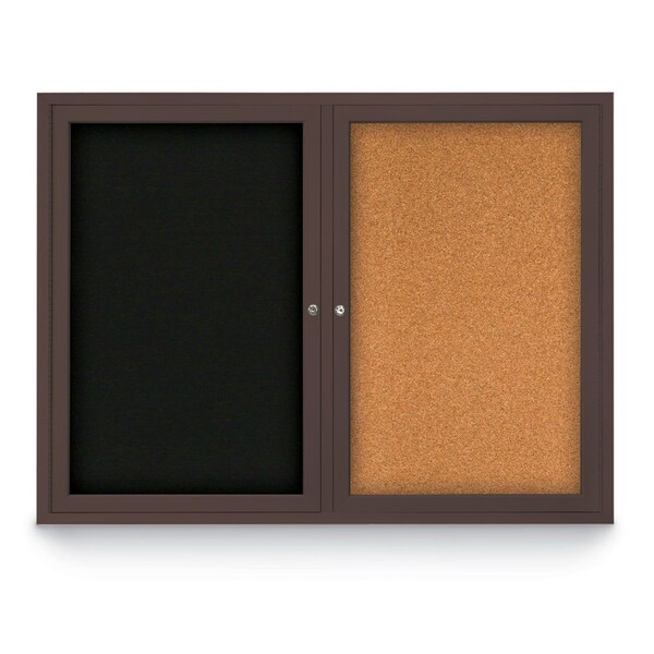 United Visual Products Corkboard, Amethyst /Bronze, 48" x 36" UV416I-BRONZE-AMETHY - main